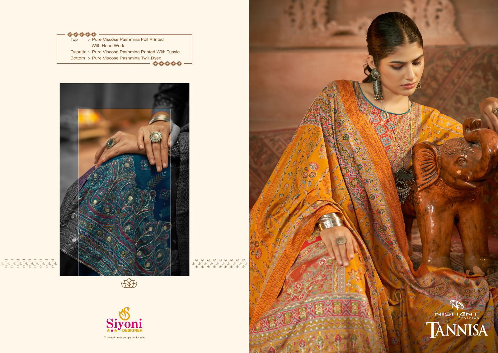 Tannisha By Nishant Designer Viscose Pashmina Dress Material Wholesale Market in Surat